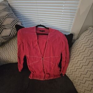 Chico's Pink Blazer with White Accents